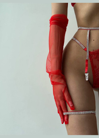 Червоний демісезонний спокусливий комплект жіночої білизни No Brand