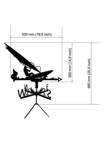 Флюгер Серфингіст, флюгер на дах з металу 2 мм. No Brand (368896460)