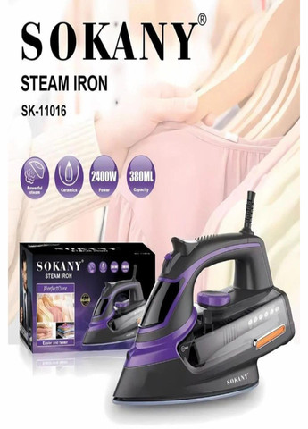 Паровой утюг SK-11016 с регулировкой температуры и керамической подошвой 2400 Вт Sokany (316027434)