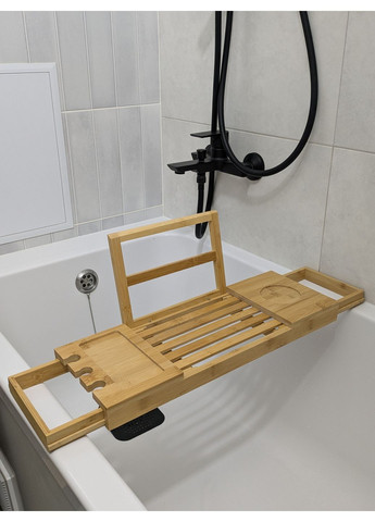 Полка для ванны раздвижная бамбуковая No Brand (362217113)