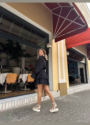 Чорна кежуал сукня N.Family однотонна