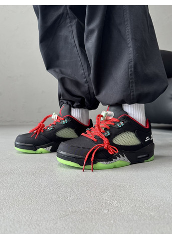 Чорні Осінні кросівки чоловічі nike air jordan 5 retro low wf black найк аір джордан No Brand