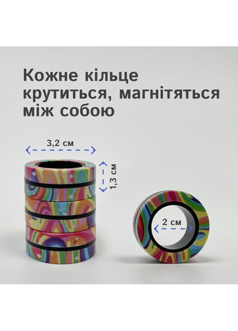Фиджет-кольца антистресс – набор магнитных колец для моторики, снятия стресса и концентрации красные. No Brand (364502575)