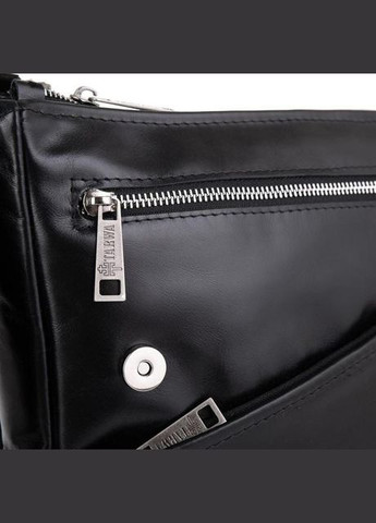 Сумка месенджер через плече чоловіча з натуральної шкіри маленька для документів формату А5 або планшета Чорний 35744 TARWA (337466437)