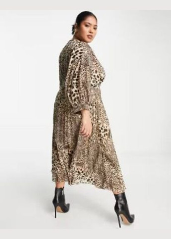 Бежева коктейльна сукня Asos з тваринним принтом