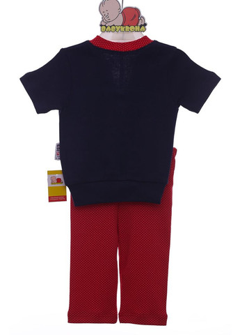 Красный демисезонный костюм с коротким рукавом для девочки трикотажный ladybug красный 74 см (36752) BABYKROHA