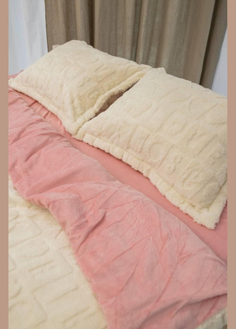 Мікрофібра плюш постільна білизна Полуторний 160х215 наволочка 50х70 2шт Молочний (П-al-plush2-bavovna-004-01) No Brand (316230524)