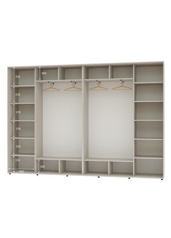 Шкаф-купе четырехдверный 340*45*240 Кашемир 2 Зеркала с пескоструйным рисунком/2 Зеркала Алекса (360477752)