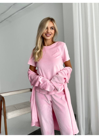 Рожева всесезон домашній комплект-трійка Garna