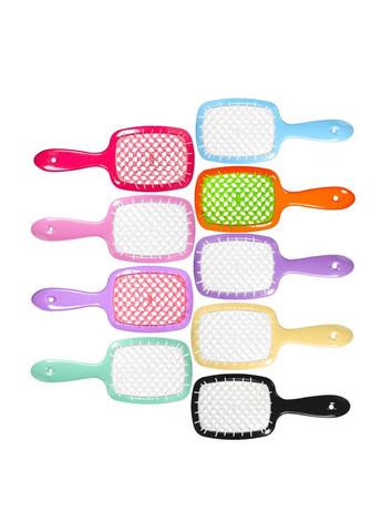 Расчёска для волос массажная продувная, Коралловая с розовым No Brand (367269769)