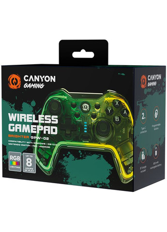Геймпад Brighter GPW02 Wireless RGB 5in1 Crystal (CND-GPW02) Canyon (306744246)