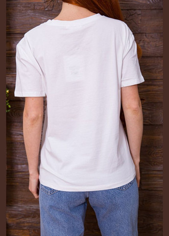 Жіноча футболка, білого кольору з принтом, Ager - (266815188)