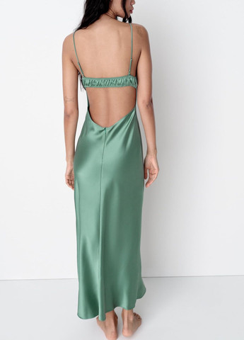 Сіро-зелена домашній сукня Zara однотонна