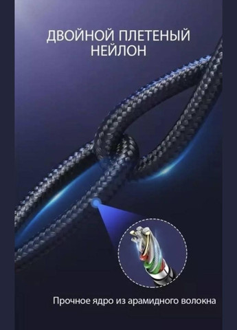 Двухсторонний зарядный кабель для iPhone iPad 90° USB to Lightning с LED подсветкой 50 см McDodo (316093884)