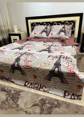 Постельное белье хлопковое Париж Евро 200 x 220 Бязь Бежевое 70 х 70 No Brand (303700406)