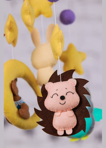 Детский музыкальный мобиль на кроватку для младенцев WooolyWool «Веселые друзья» с 35 мелодиями (М020) No Brand (342757916)