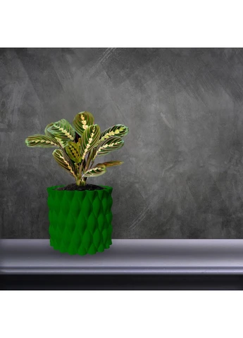 Квітковий горщик 3d, Twist Flow, круглий 18 x 16.5 cm, Колір Зелений 3D Lux Studio (389599549)
