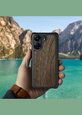 Шкіряна накладка WoodBacker для Xiaomi Redmi 13C Чорний (75641) Stenk (277372620)