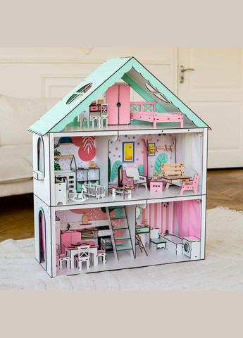 Кукольный домик для Барби "Фантазия" мятный (kdb004m) NestWood (303632927)