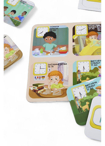 Гра навчальна настільна "Лото вивчаємо час" колір різнокольоровий CB-00287085 УМНЯШКА (364823217)