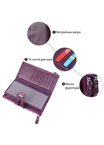 Яскравий жіночий гаманець з натуральної шкіри 20873_1 Фіолетовий Canpellini (362971720)