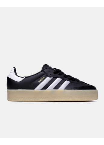 Чорні Осінні кросівки чоловічі adidas samba xlg black white gum адідас самба No Brand