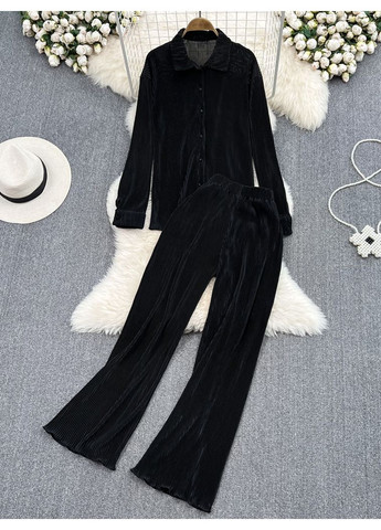 Женский летний брючный костюм плиссе KK-104 Красный Number Nine (336214221)