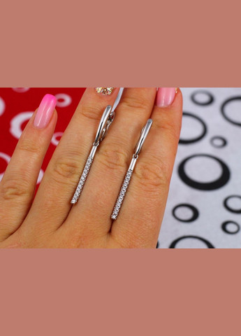 Серьги подвески Палочки 4,5 см серебристые Xuping Jewelry (316433261)
