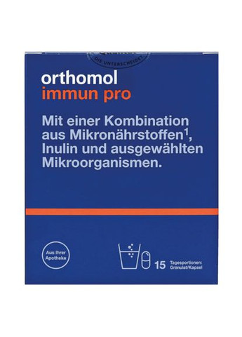 Вітаміни для стабілізації та нормалізації роботи шлунковокишкової системи Immun Pro (гранули та капсули на 30 днів) Orthomol (280265846)