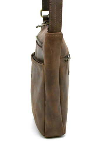 Сумка планшет через плече чоловіча з натуральної шкіри маленька Коричневий 37733 TARWA (355245426)