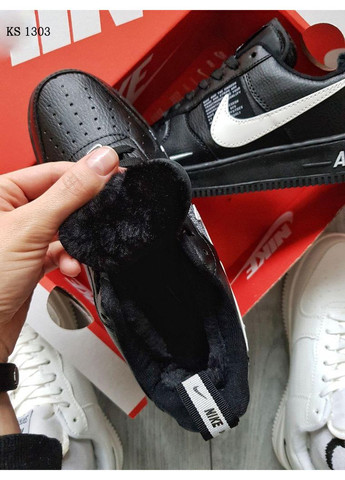 Черные демисезонные кроссовки мужские nike air force 1 07 mid lv8 low black найк аир форс 1 премиум No Brand