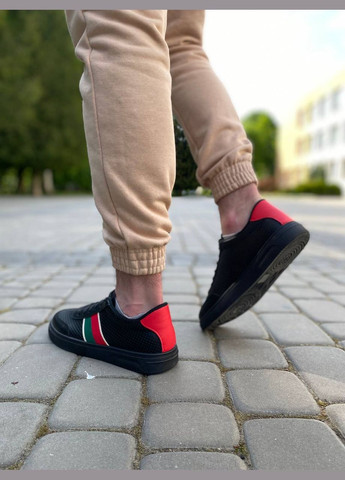 Черные кеды мужские guc black Stilli Gucci