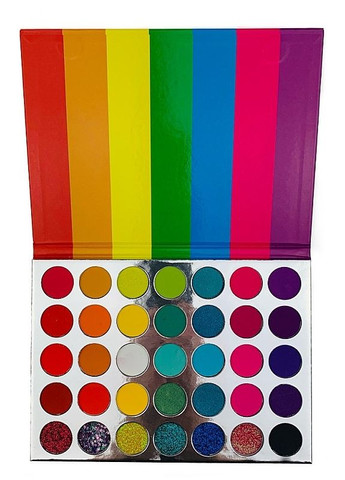 Палетка тіней і блискіток для повік "Веселка", 35 кольорів Палетка теней и блесток для век "Радуга", 35 цветов (2-980363) King Rose (369791432)