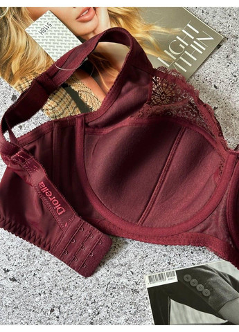 Бордовий ажурний бюстгальтер тонкий поролон бордовий Diorella