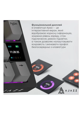 Клавіатура ігрова механічна бездротова AK-820B PRO Black RGB Gift Switch Hot-Swap Ajazz (382951381)