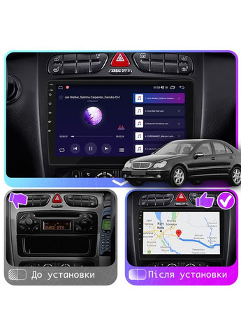 Штатная магнитола 9" для Mercedes-Benz C-класс II (W203) 2000-2004 2/32Gb CarPlay 4G Wi-Fi GPS Prime 1 шт. Lesko (336192866)