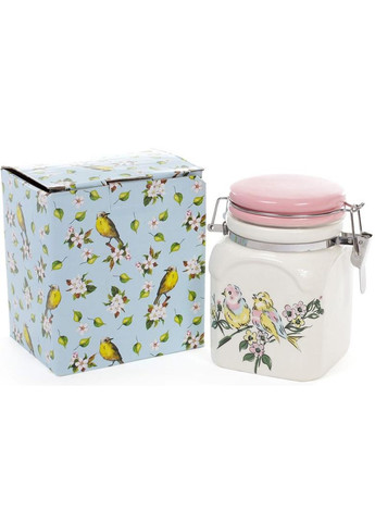 Керамическая банка Весенняя трель 350мл с металлической клипсой для сыпучих продуктов хранение пищи Bona (369133027)