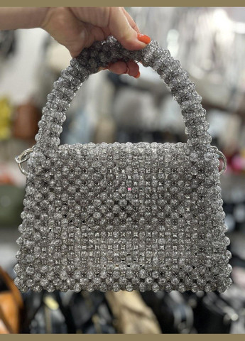 Сумка женская серая из бусин ручная работа 044 Linel (337342857)