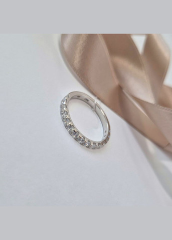 Серебряное кольцо Дорожка с Белыми камнями 16.5 размер серебро 925 пробы родированное л022р 1.75г No Brand (335053829)