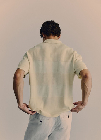 Молочная футболка-поло для мужчин H&M