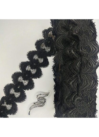 (1 метр) Кружево макраме 7 см цвет - черный (10М-L0434-7) Plus-plus (352744892)