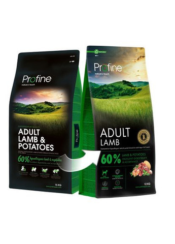 Корм сухой Lamb and Potatoes для взрослых собак всех пород, с ягнятиной и картофелем, 12 кг. Profine (322874918)