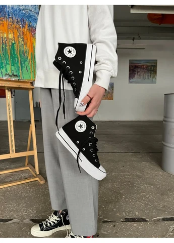 Чорні літні кеди converse lift hight black con-0028 конверс No Brand