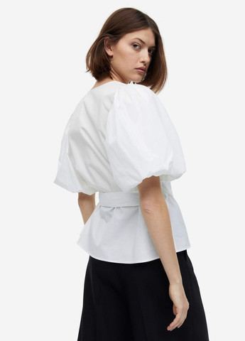 Біла блуза з бавовни H&M