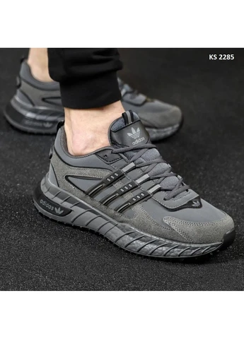 КРОССОВКИ ЖЕНСКИЕ ADIDAS EDITION DARK GRAY АДИДАС ЕДИТИОН ЧЕРНЫЕ No Brand чёрные демисезоны (391051122)