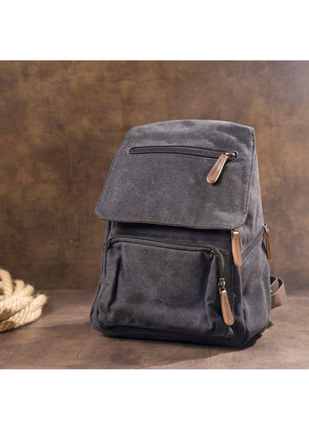 Жіночий рюкзак з текстилю 20194 компактний, Чорний Vintage (333662398)