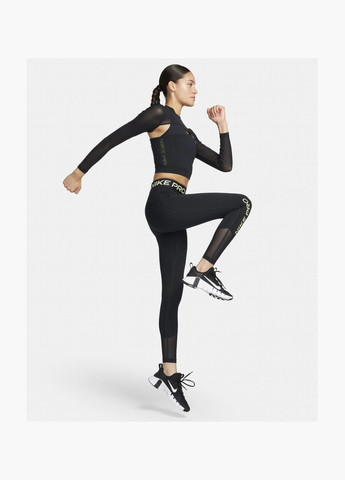 Топ жіночий Pro Long-Sleeve Cropped Top Black FB5683-010 Nike (326783514)
