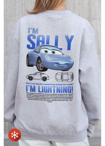 Чорний жіночий утеплений оверсайз світшот на флісі з принтом sally gray Without малюнок (372519887)