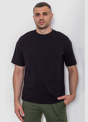 Чорна футболка чоловіча з принтом чорна oversize (sku_241r2004) з коротким рукавом No Brand
