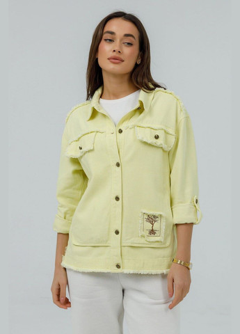 Желтая демисезонная куртка джинсовая женская Lora